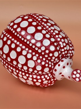 草间弥生同款南瓜摆件雕塑波点艺术现代密集圆点潮流潮玩半截南瓜