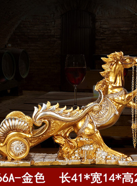 欧式创意双战马红酒架子摆件家用客厅高档时尚现代轻奢酒柜装饰品