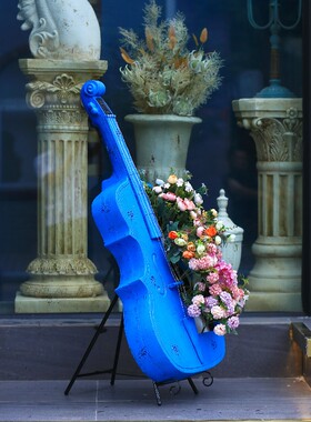 庭院户外花园大提琴落地摆件房地产新店开业别墅阳台装饰布置送礼