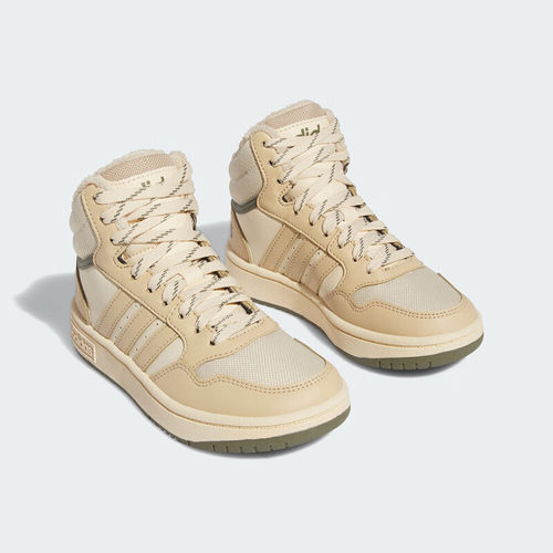 Adidas阿迪达斯儿童运动拼色加绒保暖中帮板鞋篮球鞋IF7738 - 图1