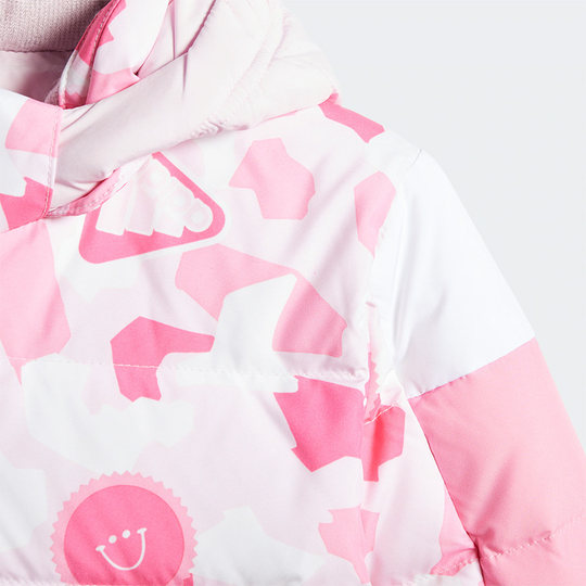 Adidas children's camouflage print warm hooded color-blocking down jacket HM9637