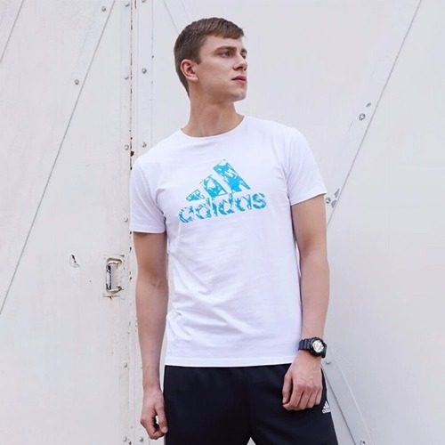 Adidas/阿迪达斯新款男子透气印花LOGO运动休短袖T恤,淘宝优惠券,粉丝福利购,淘宝优惠卷