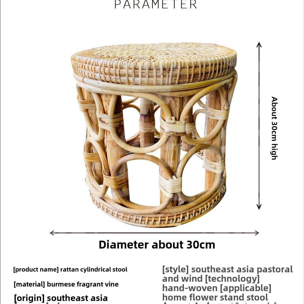 藤凳东南亚风格民族风格藤凳圆柱凳民宿店凳藤咖啡桌低凳,淘宝优惠券,粉丝福利购,淘宝优惠卷
