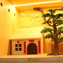 Luding Chicken Feeding Platform Small Wooden House Bursting Net Red Kohen Small Villa Solid Wood Built View Adornment rearing Box Home