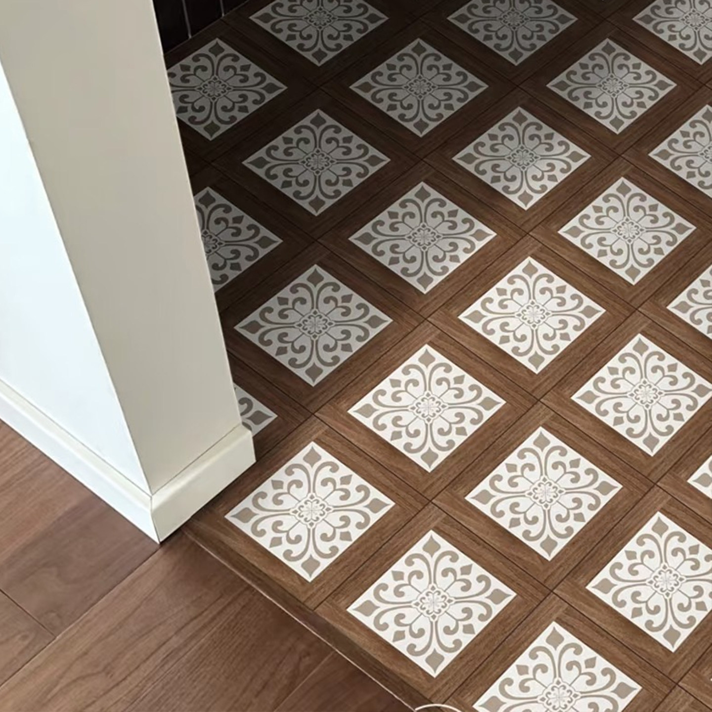 法式复古卫生间瓷砖地板贴黑白花砖自粘加厚耐磨防水防滑厨房浴室,淘宝优惠券,粉丝福利购,淘宝优惠卷