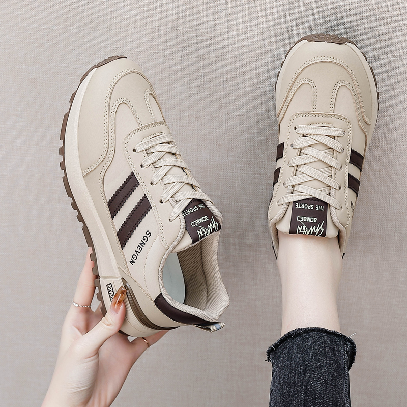 品牌断码真皮运动休闲鞋女2025新款平底防滑轻便时尚休闲百搭单鞋 - 图2