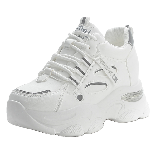 断码特价真皮老爹鞋女2025新款透气休闲百搭运动休闲鞋内增高女鞋 - 图3