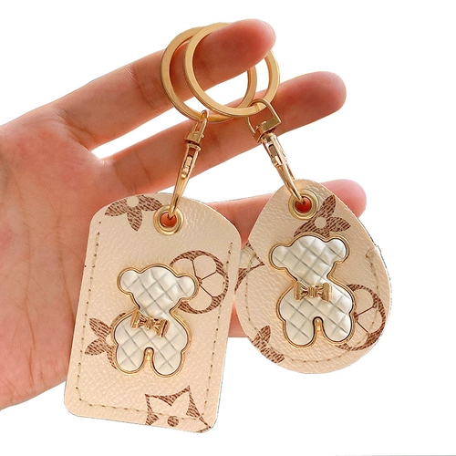 Прямоугольный креативный картхолдер, маленький защитный чехол для карты, брелок, с медвежатами