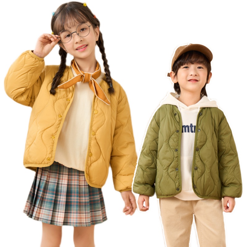 儿童羽绒丝内胆轻薄男童冬季女童宝宝童装内穿羽绒丝服保暖外套 - 图3