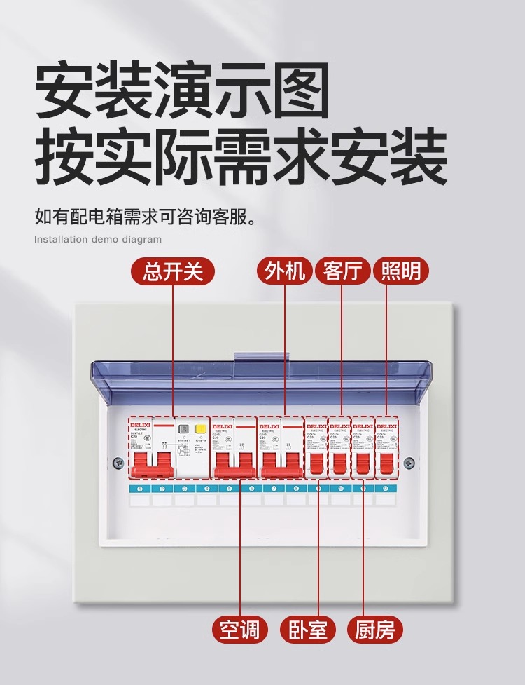 pz30强电箱空气开关电闸回路电盒家用电源表明暗装配电箱照明布线 - 图2