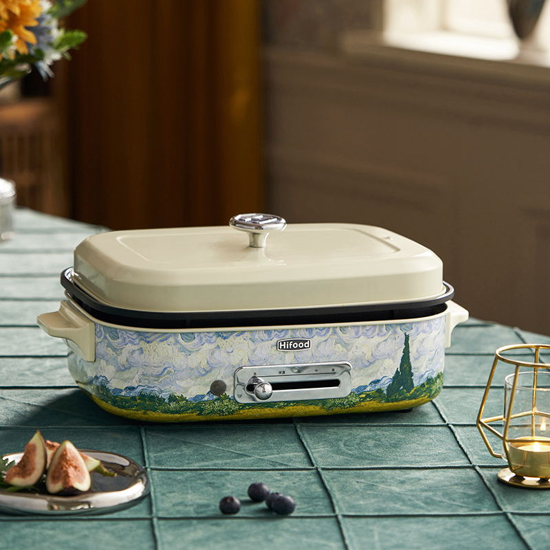 Hifood多功能料理锅家用分体电烤盘烤涮一体蒸煮炒煎电火锅网红锅