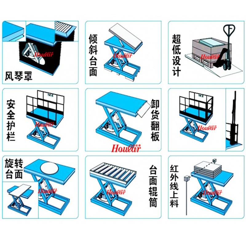 HD2机000固定式电动升升台降升降LSQ双剪叉小型液压举台包邮2000 - 图1