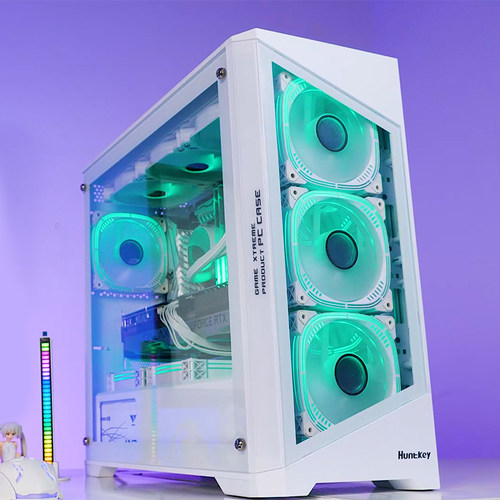 航嘉机箱GX760S/G63战戟电脑台式机侧透明白色海景房360水冷matx - 图3