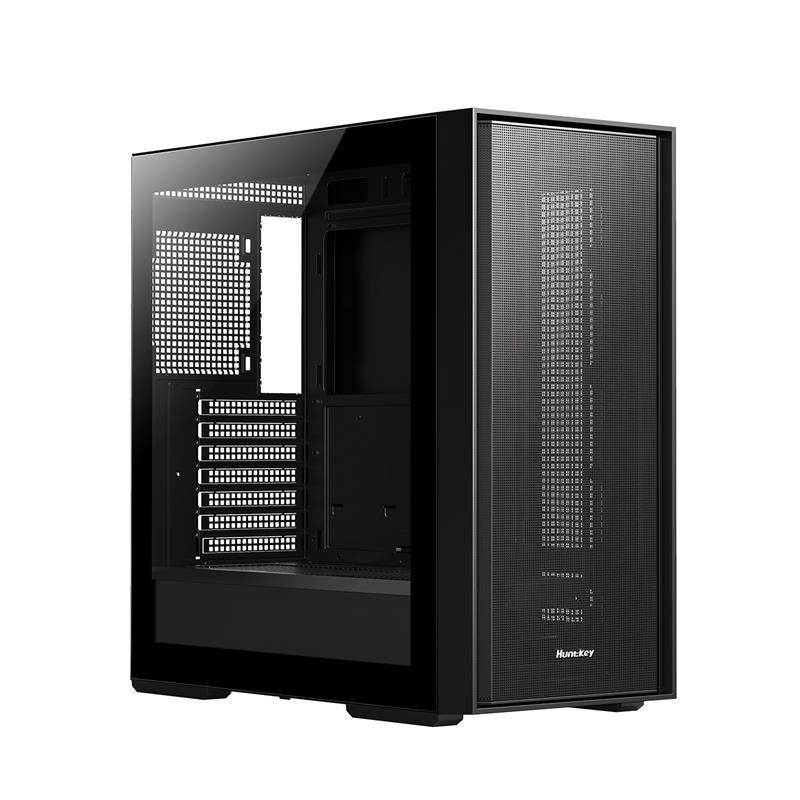 航嘉机箱GS680C/G63战戟电脑台式机侧透明白色海景房360水冷matx