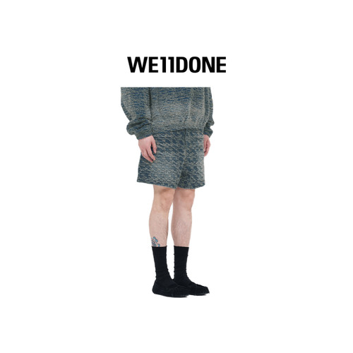 WE11DONE男士脱线牛仔短裤 - 图0