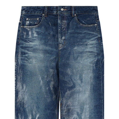 【免费改裤】WE11DONE女士亮面涂层阔腿牛仔裤 - 图3