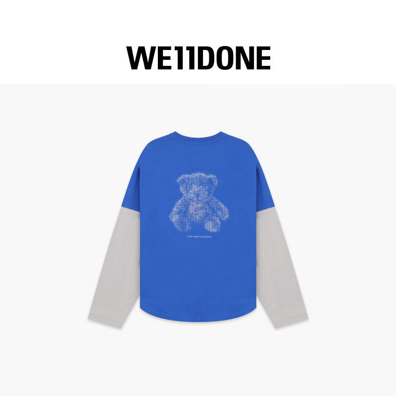 【明星同款】WE11DONE25早秋男女同款泰迪熊印花叠层长袖T恤,淘宝优惠券,粉丝福利购,淘宝优惠卷