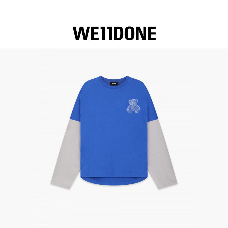 【明星同款】WE11DONE25早秋男女同款泰迪熊印花叠层长袖T恤,淘宝优惠券,粉丝福利购,淘宝优惠卷