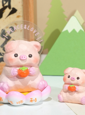 喜气莲莲小摆件静心佛系办公室摆件治愈礼物情绪可爱卡皮巴拉摆件