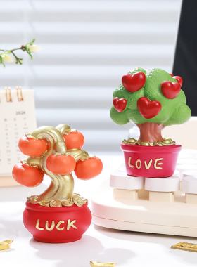 国潮福气满满小摆件树脂工艺品车载饰品工位桌面装饰摆件文创礼品