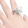 Star Bunny Pearlescent Ring Zircon Pearl Resin Ring