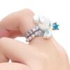 Star Bunny Pearlescent Ring Zircon Pearl Resin Ring