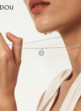 阿吉豆AJIDOU项链方糖轻奢锁骨链