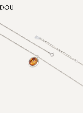 阿吉豆花珀胶囊系列925银项链