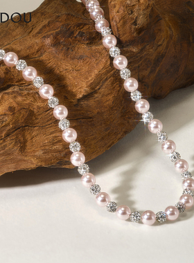 阿吉豆AJIDOU珍珠项链轻奢锁骨链