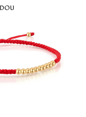 阿吉豆AJIDOU手链s925银时尚红绳