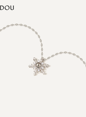 阿吉豆925银雪花项链投影锁骨链