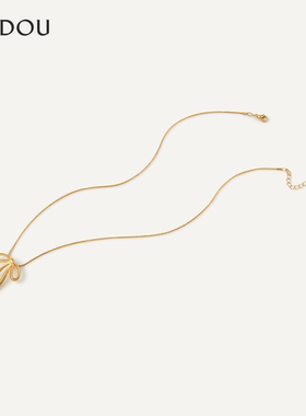 阿吉豆时尚叠戴蝴蝶结项链简约