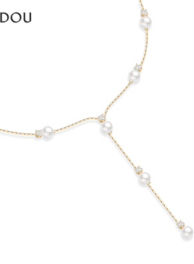 阿吉豆AJIDOU项链女款小众轻奢珍珠满天星锁骨链设计感叠戴颈链