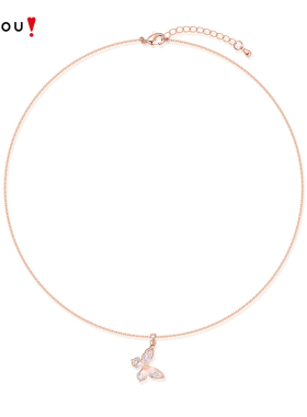 阿吉豆AJIDOU项链女款蝴蝶吊坠气质颈链轻奢配饰小众高级感锁骨链
