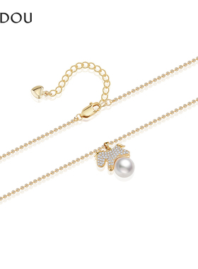 阿吉豆AJIDOU项链女生肖马上有钱锁骨链轻奢毛衣链高级感吊坠配饰