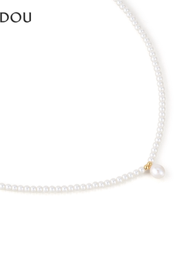 阿吉豆AJIDOU项链珍珠吊坠锁骨链