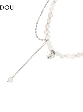 阿吉豆AJIDOU项链女珍珠项链小众时尚百搭潮酷淡水珍珠颈链锁骨链
