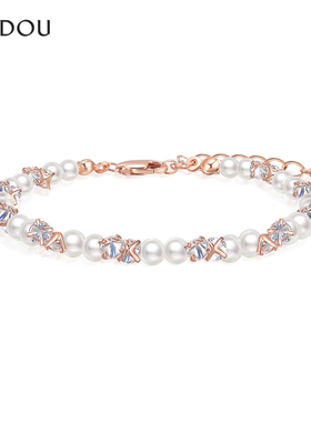 阿吉豆AJIDOU珍珠手链女款拼接手串小众设计感串珠轻奢高级感手饰