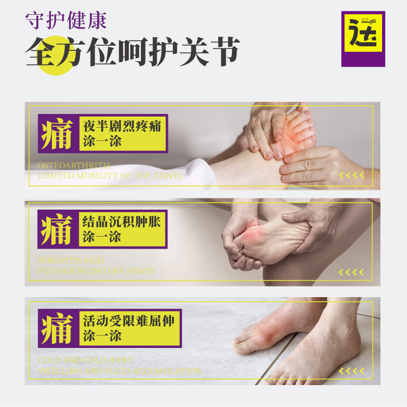 舒洛达痛风紫藤膏医用远红外治疗凝胶痛风冷敷辅助治疗疼痛关节炎