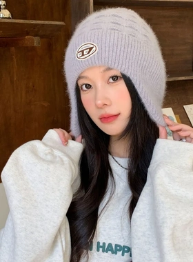 针织帽秋冬女保暖加绒厚时尚百搭