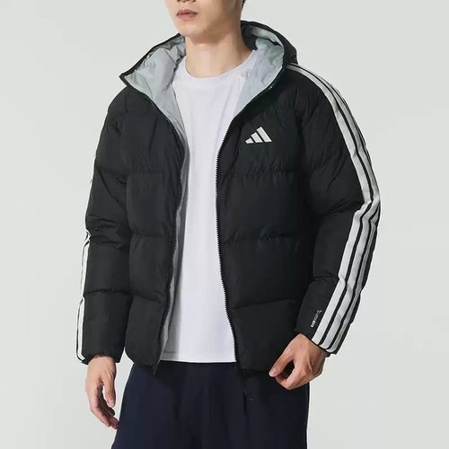 Adidas阿迪达斯男子外套2025冬季新款保暖防风两面穿羽绒服KC2490 - 图0