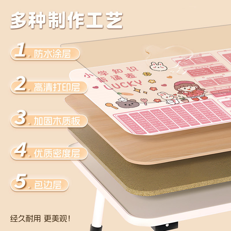 卡通女孩拼音口算学习桌床上小桌子单位换算学生宿舍懒人可折叠电脑桌家用飘窗书桌学习小桌板笔记本膝上桌子,淘宝优惠券,粉丝福利购,淘宝优惠卷