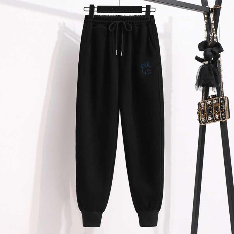 裤子女秋冬款宽松灰色运动裤休闲大码束脚直筒裤女哈伦裤加绒卫裤,淘宝优惠券,粉丝福利购,淘宝优惠卷