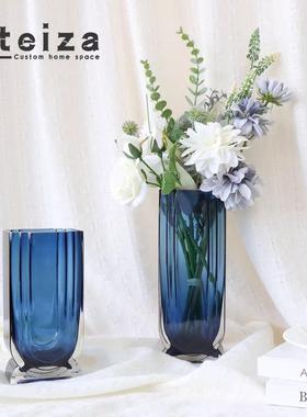 Oteiza简约现代克莱因蓝陶瓷摆件样板间售楼处酒店客厅电视柜摆件