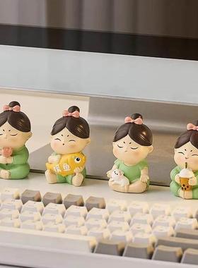 创意唐仕女小摆件办公室装饰品桌面工位办公桌解压治愈系女生礼物