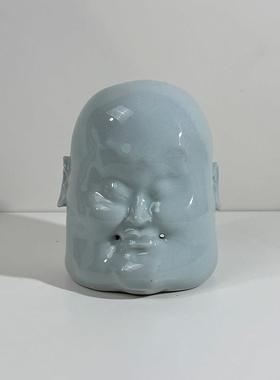 薛继业 匣钵土 陶瓷雕塑弥勒佛香器青牛香器桌面创意摆件艺术摆件