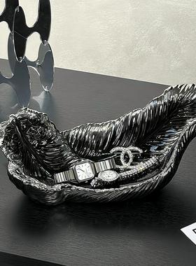 创意羽毛红酒架摆件轻奢高档家居客厅餐边柜酒柜装饰品高级感软装