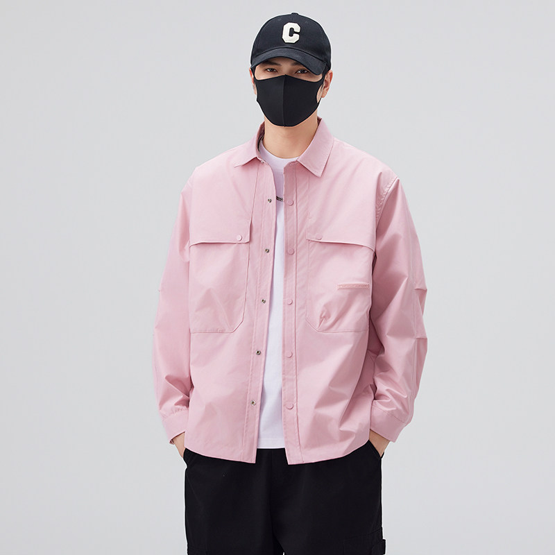2025春季翻领宽松潮流美式设计青年夹克衫上衣新款衬衫式外套男装,淘宝优惠券,粉丝福利购,淘宝优惠卷