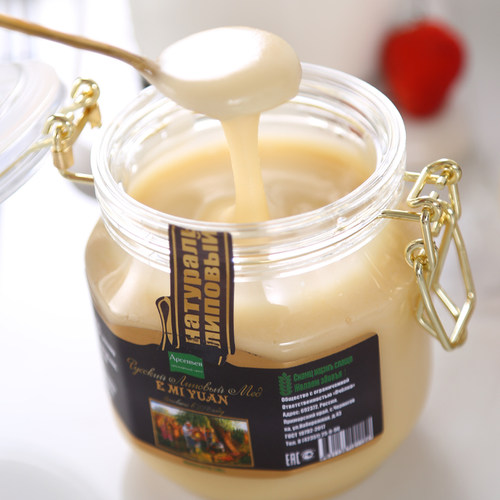俄罗斯蜂蜜椴树蜜蒲公英蜜大卡扣罐装结晶雪蜜花蜜进口伴手礼食品 - 图1