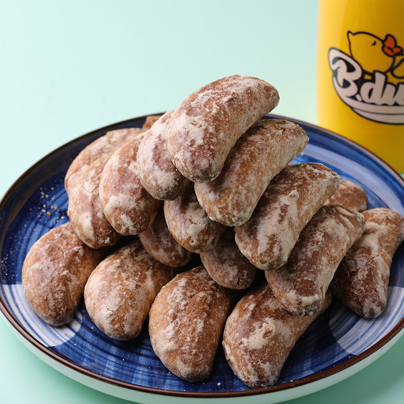 俄罗斯国家馆进口香蕉味光头饼怀旧饼干粗粮早餐网红面包零食品 - 图1